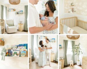 Long Island Newborn Photographer. Green and beige boy's nursery