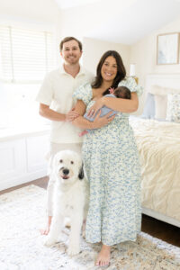 Long island newborn photos in a light and airy bedroom
